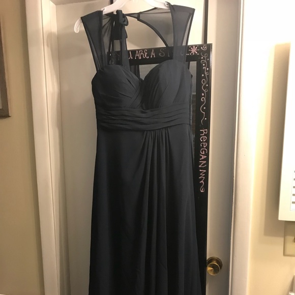 Size 10 bill levkoff navy bridesmaids dress.